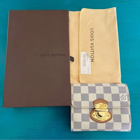 Louis Vuitton PF Joey Damier Azur Compact Wallet N60030 - Picture 1 of 12